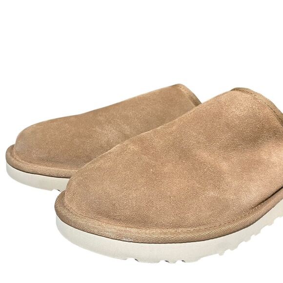 UGG Classic Slip-On Mens 10 Chestnut Suede Sheepskin Slippers Shoes 1129290 - Picture 3 of 10